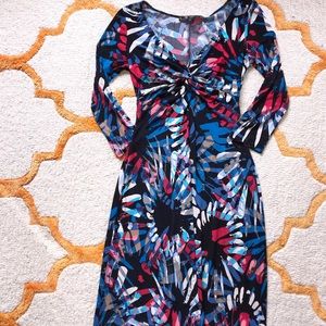 Multi Colored Knot Front Dress